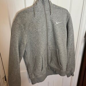 Nike Light Gray Full-Zip Hooded Sweatshirt